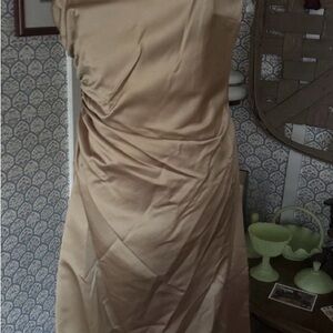 NWT Alfred Angelo Gold Strapless Dress Sz 12